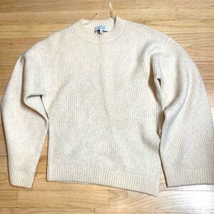 & other stories oversized wool blend cream knit sweater small